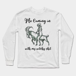 Wicca Pagan Witch Wiccan Goat Witchcraft Goth Witchy Gothic Long Sleeve T-Shirt